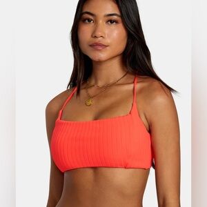RVCA Solid Crossback Swim Top Size M NWT
